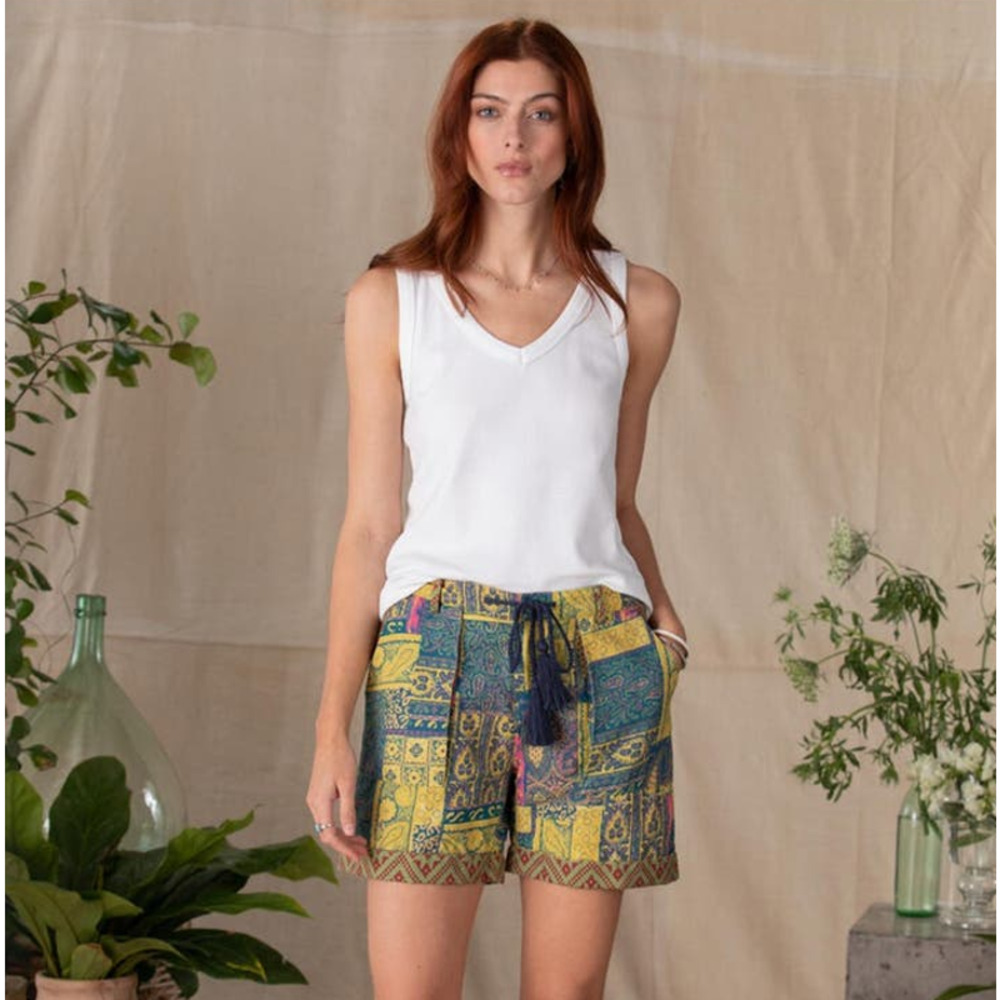 Sundance Catalog Kalini Shorts Linen Blend Floral Boho Size XS NWT MSRP $98